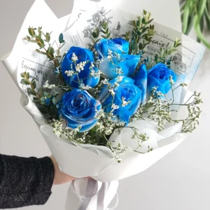 Azure Dream Blue Rose Bouquet