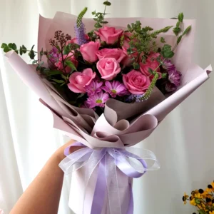 Pink Garden Rose Bouquet