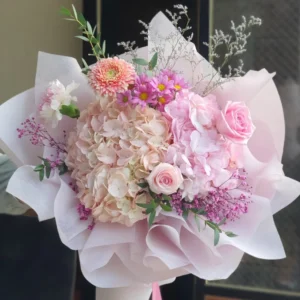 Pink Hydrangea Rose Bouquet