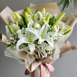 Pure White Lily Bouquet