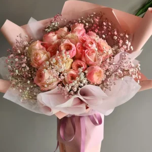 Sunset Peach Rose Bouquet