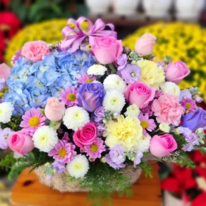 Sweet Pastel Flower Basket